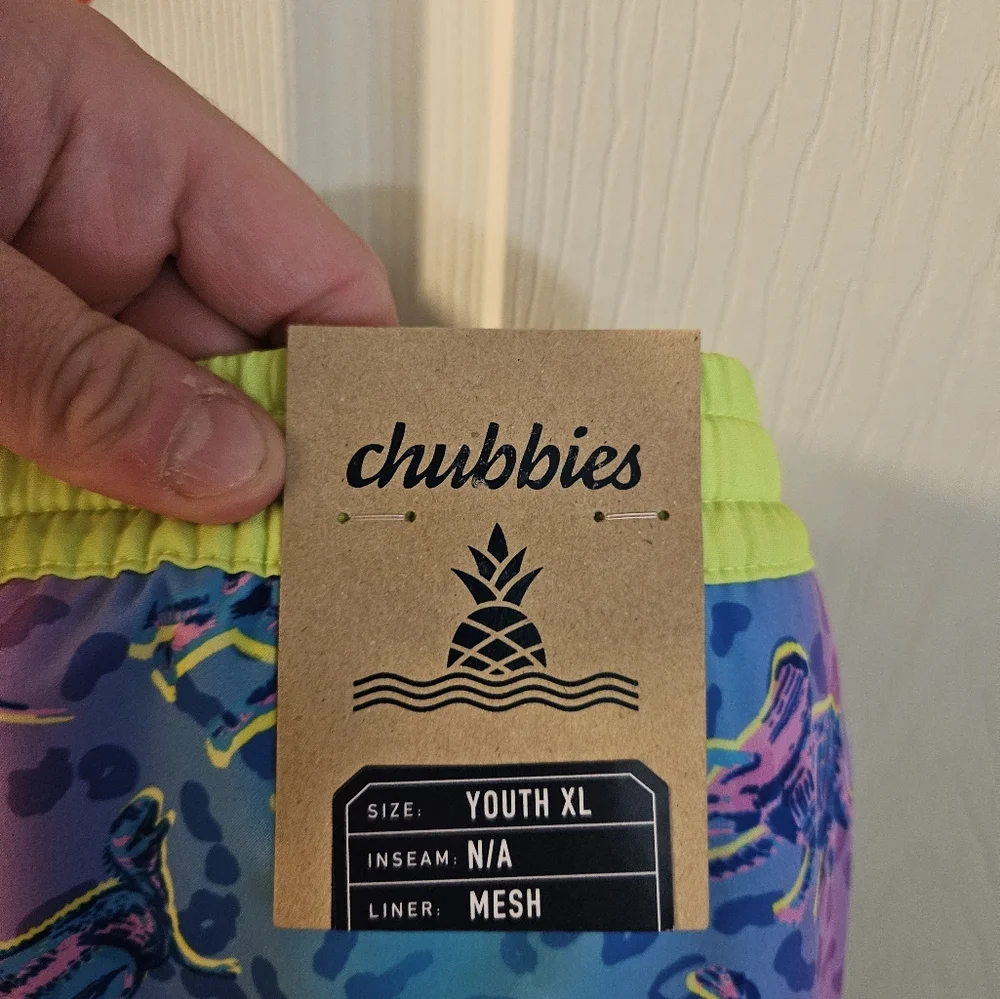 Chubbies Boys' Swim Trunks: THE DINO DELIGHTS: NEW WITH TAGS: SIZE XL (18/20)
